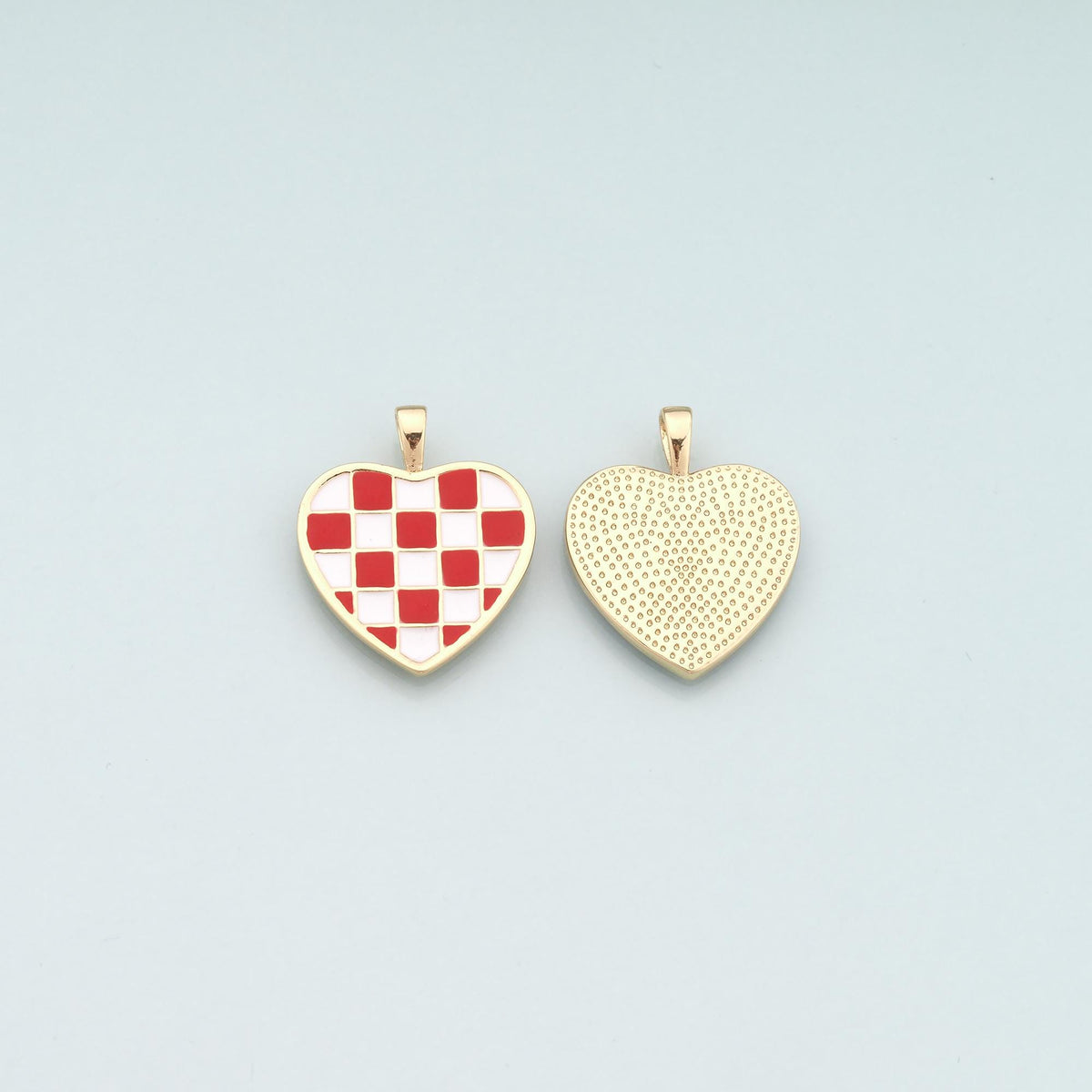 Gold Heart Charms,18K Gold Filled Heart Pendant,Enamel Heart Charm Bracelet Necklace for DIY Jewelry Making Supply
