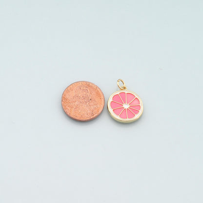 18K Gold Filled Enamel Charm Pendant for Jewelry Making