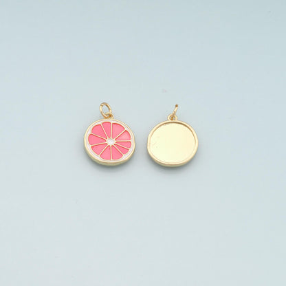 18K Gold Filled Enamel Charm Pendant for Jewelry Making