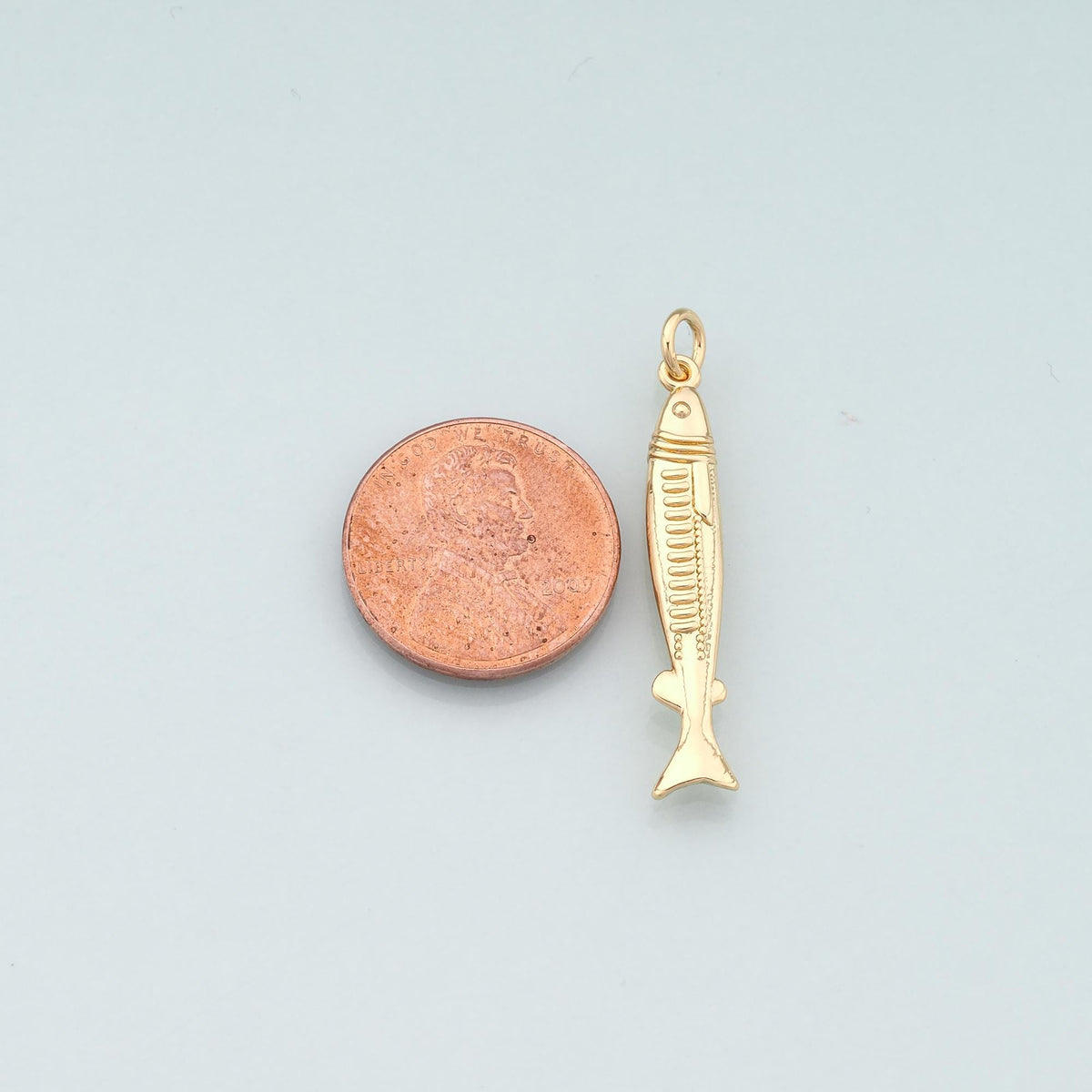 Gold Fish Charms,18K Gold Filled Fish Pendant,Ocean Charm Bracelet Necklace for DIY Jewelry Making Supply