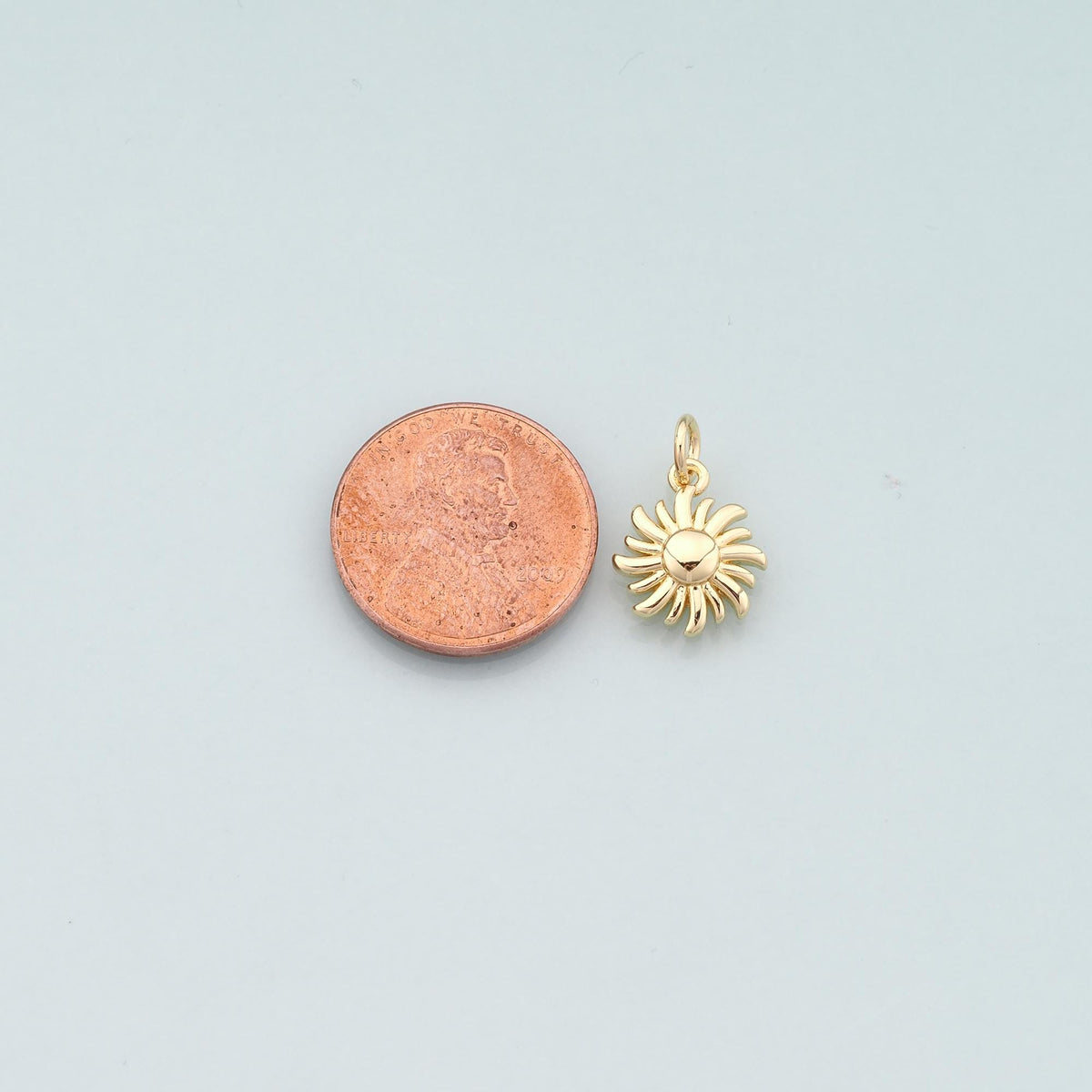 Gold Sun Charms,18K Gold Filled Sun Pendant,Celestial Charm Bracelet Necklace for DIY Jewelry Making Supply
