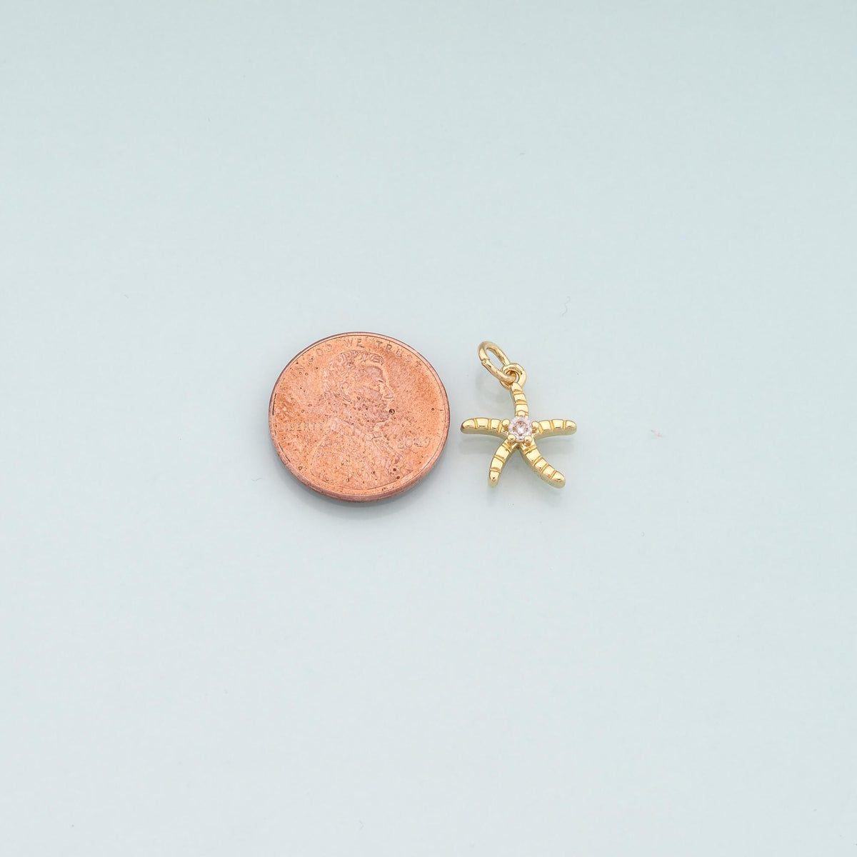 18K Gold Filled Star CZ Charm Pendant for Jewelry Making