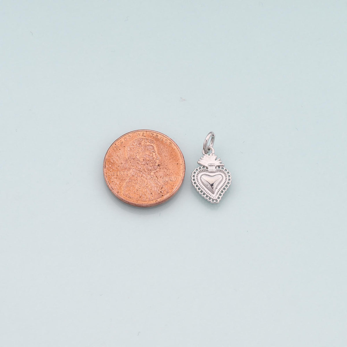 18K Gold Filled Sacred heart Pendant,Religion Charm Bracelet Necklace for DIY Jewelry Making Supply