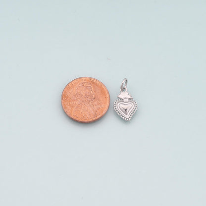 18K Gold Filled Sacred heart Pendant,Religion Charm Bracelet Necklace for DIY Jewelry Making Supply