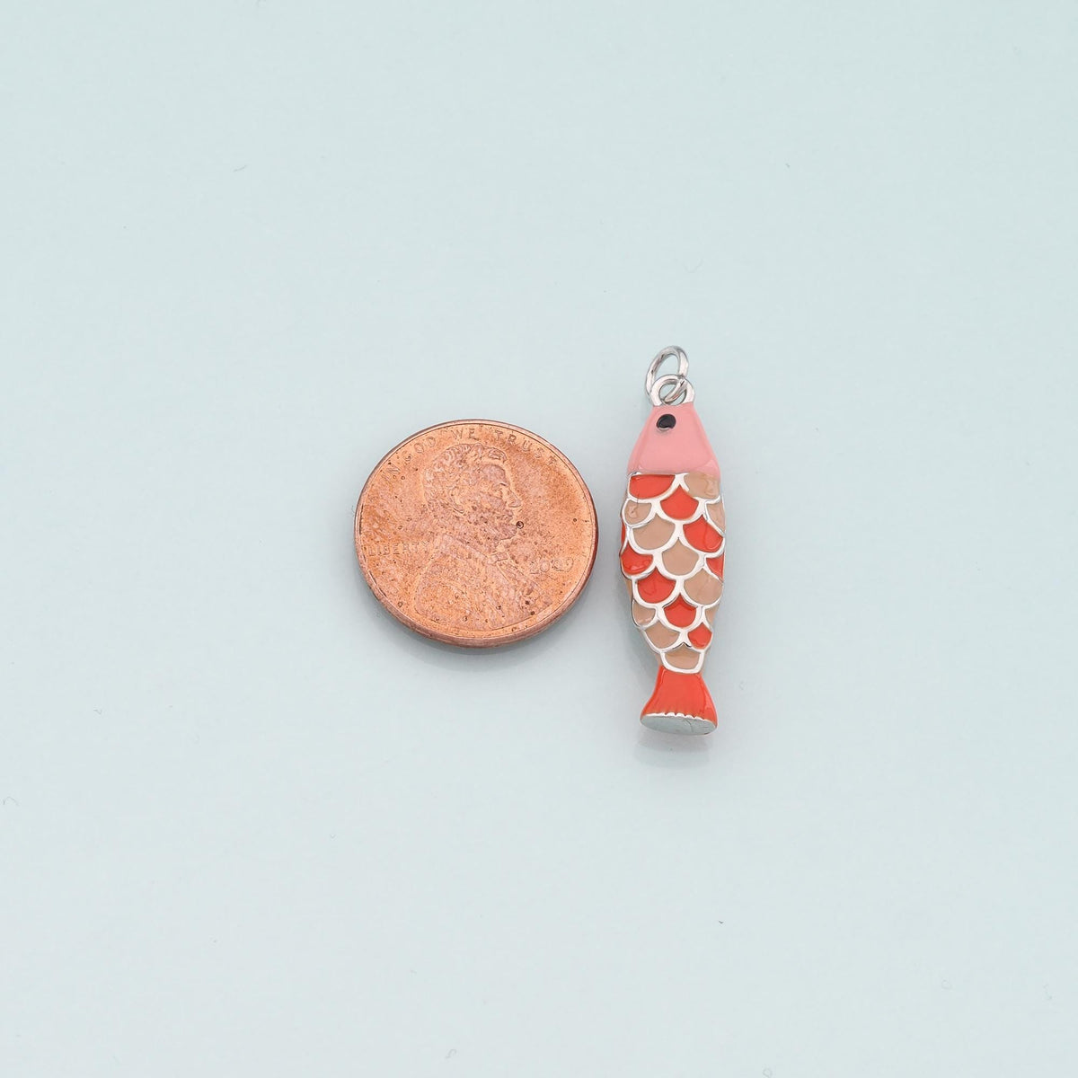 Gold Fish Charms,18K Gold Filled Fish Pendant,Enamel Ocean Charm Bracelet Necklace for DIY Jewelry Making Supply