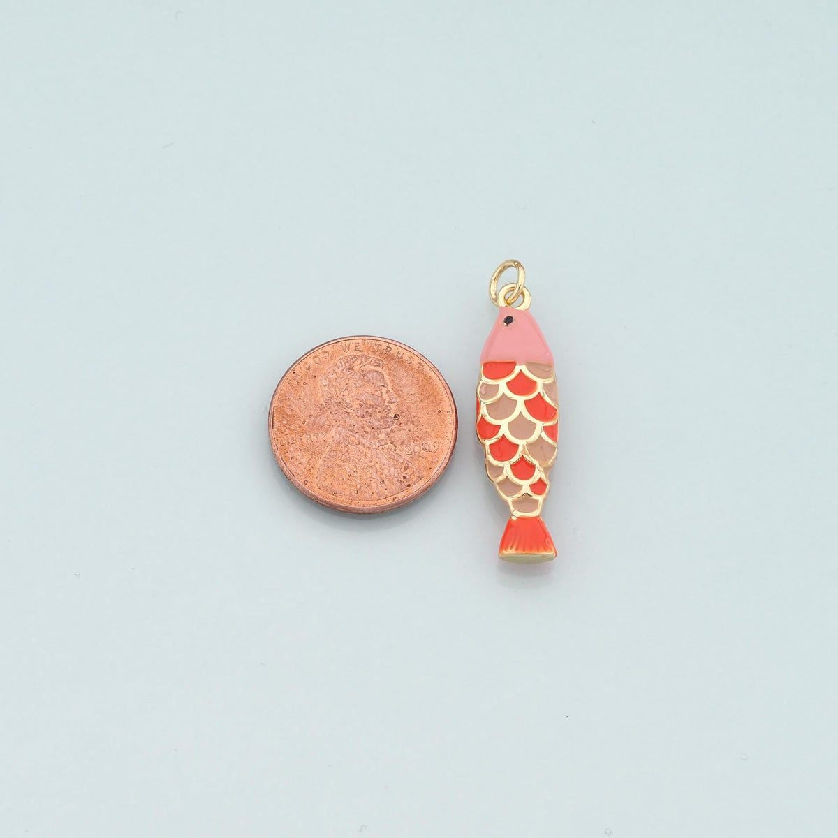 Gold Fish Charms,18K Gold Filled Fish Pendant,Enamel Ocean Charm Bracelet Necklace for DIY Jewelry Making Supply