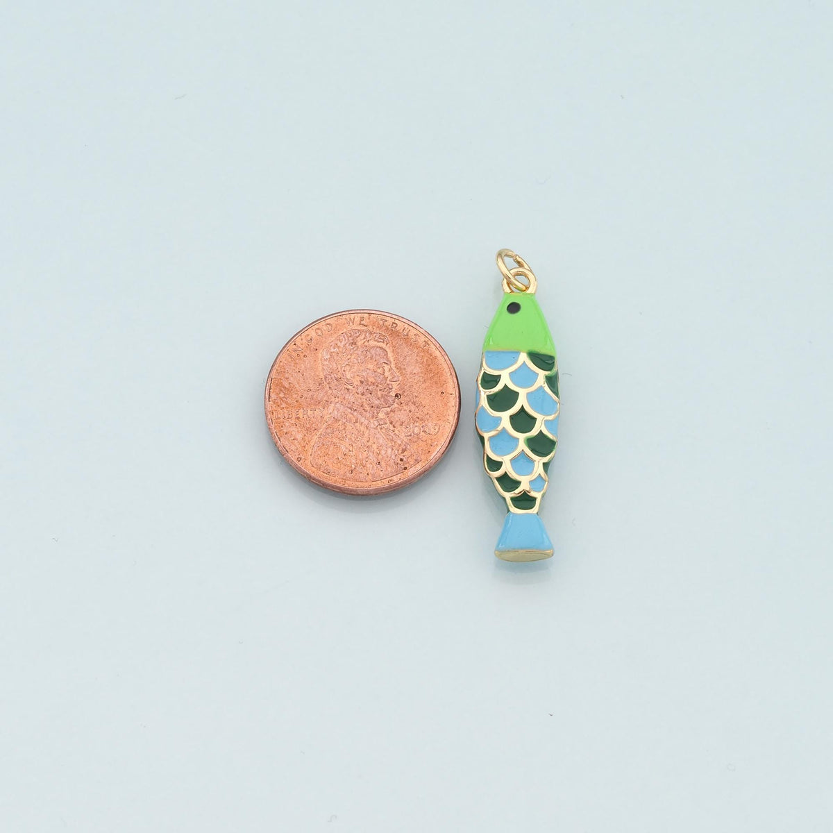 Gold Fish Charms,18K Gold Filled Fish Pendant,Enamel Ocean Charm Bracelet Necklace for DIY Jewelry Making Supply