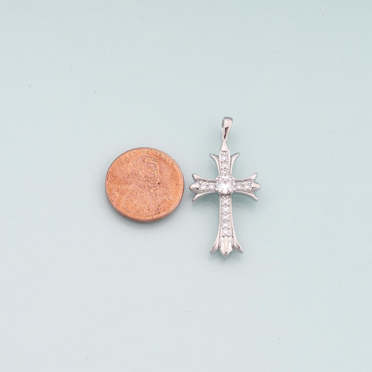 Gold Cross Charms,18K Gold Filled Cross Pendant,CZ Micro Pave Religion Charm Bracelet Necklace for DIY Jewelry Making Supply