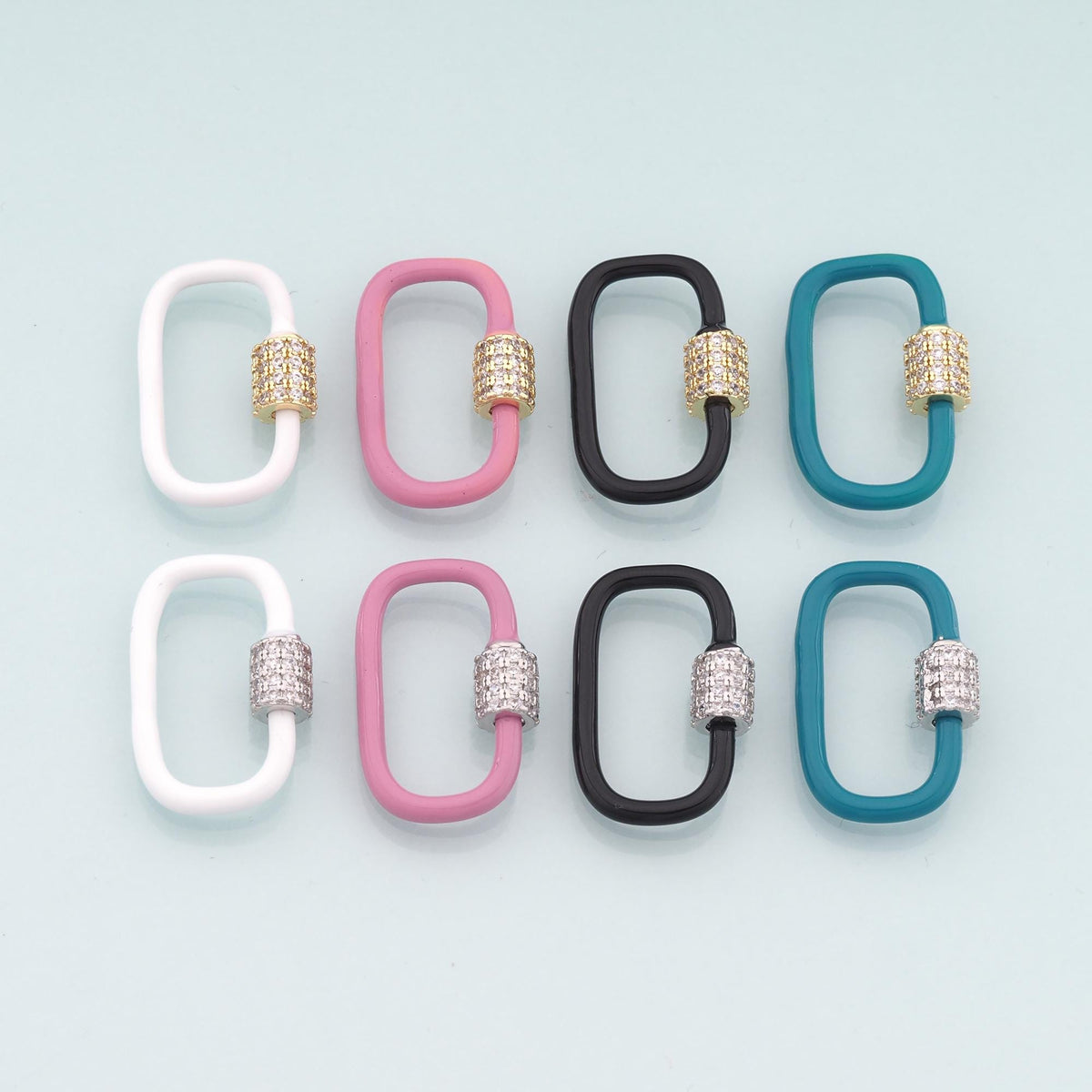 18K Gold Filled Enamel Oval Clasp for Jewelry Making