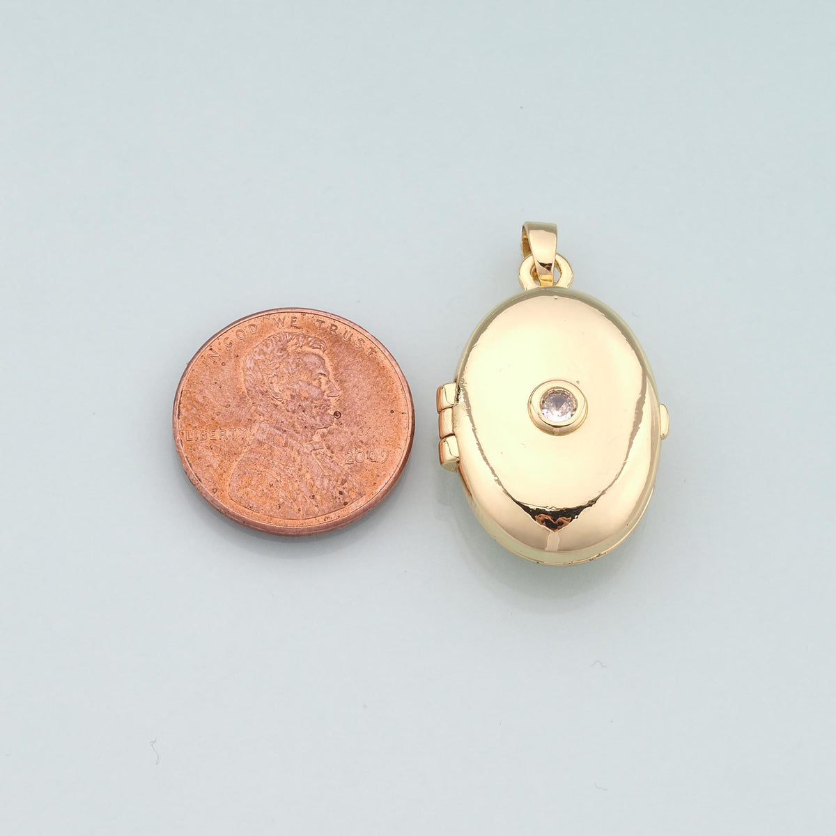 18K Gold Filled Openable Oval Pendant,Dainty Oval Charm Bracelet Necklace for DIY Jewelry Making Supply