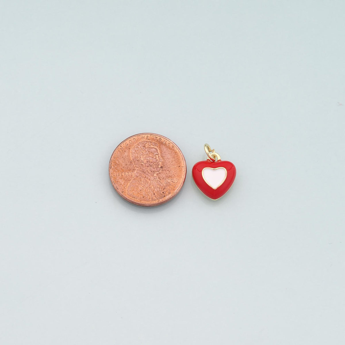 18K Gold Filled Heart Enamel Charm Pendant for Jewelry Making