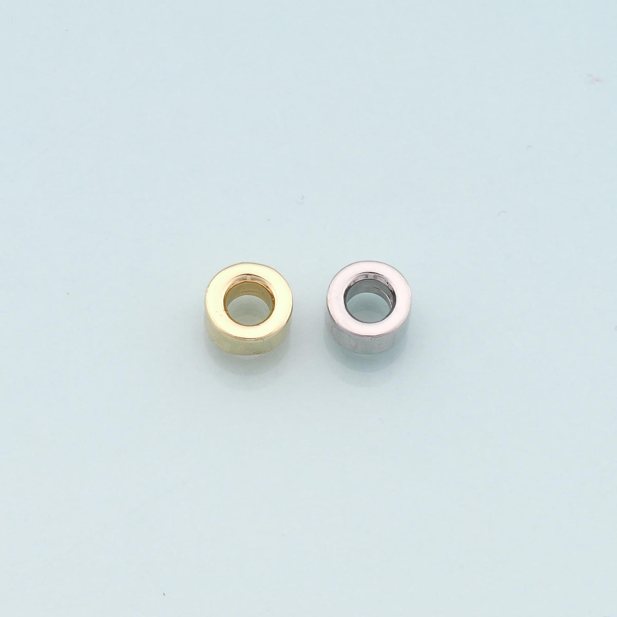 Gold Round Beads Charms,18K Gold Filled Round Flat Spacer beads Bracelet Necklace for DIY Jewelry Making Supply