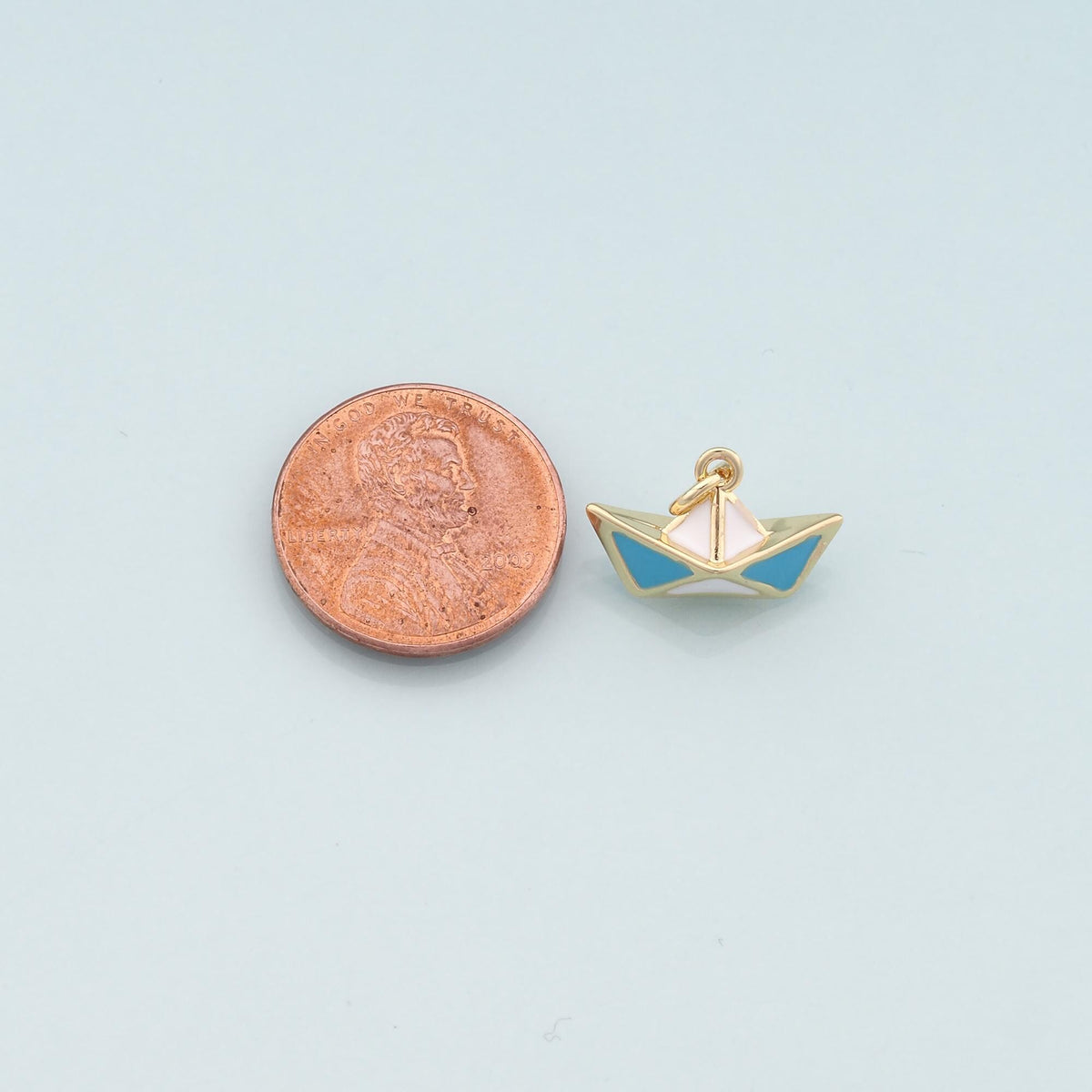 Gold Boat Charms,18K Gold Filled Sailboat Pendant,Enamel Navigation Charm Bracelet Necklace for DIY Jewelry Making Supply