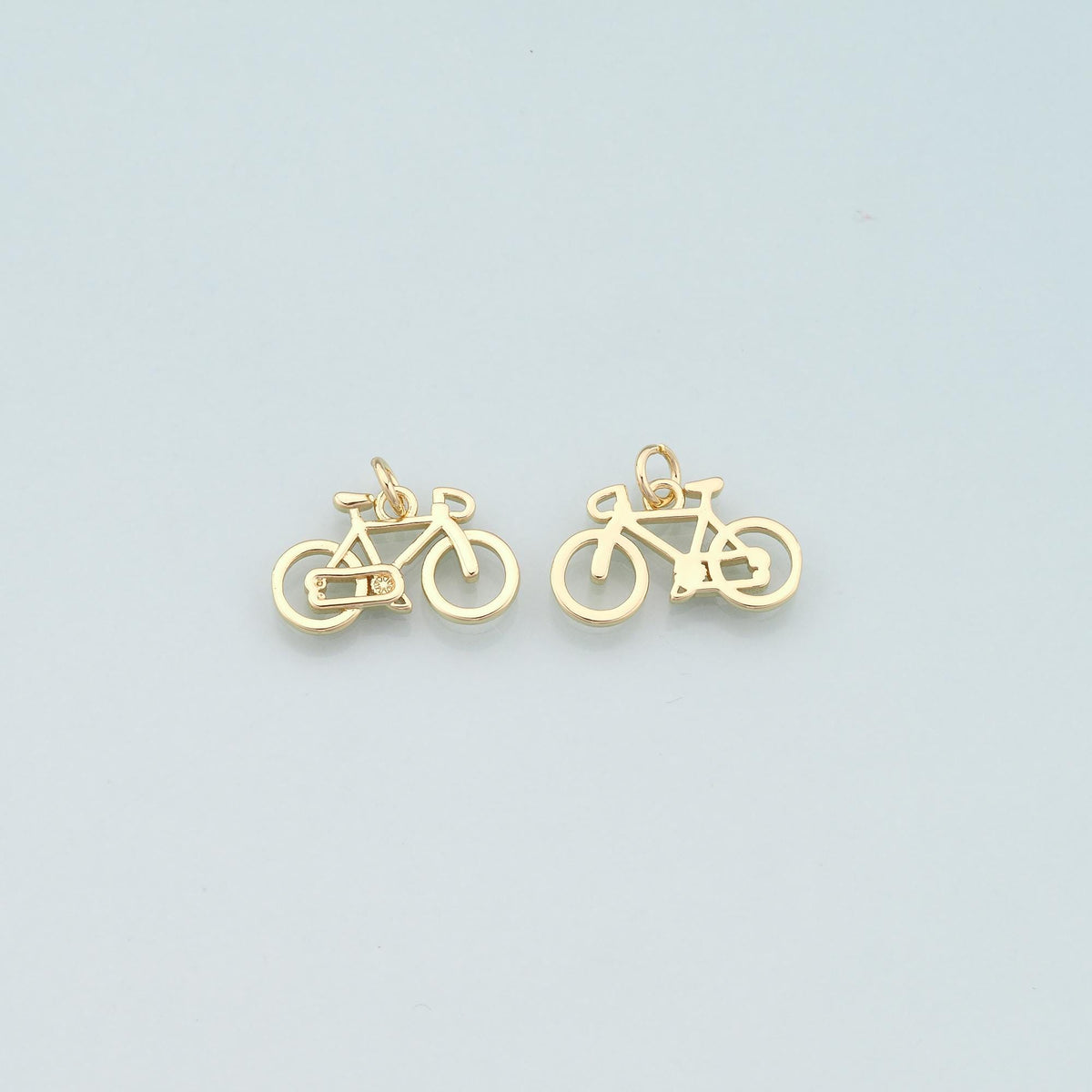 Gold Sports Charms,18K Gold Filled Bicycle Pendant,Bicycle Charm Bracelet Necklace for DIY Jewelry Making Supply