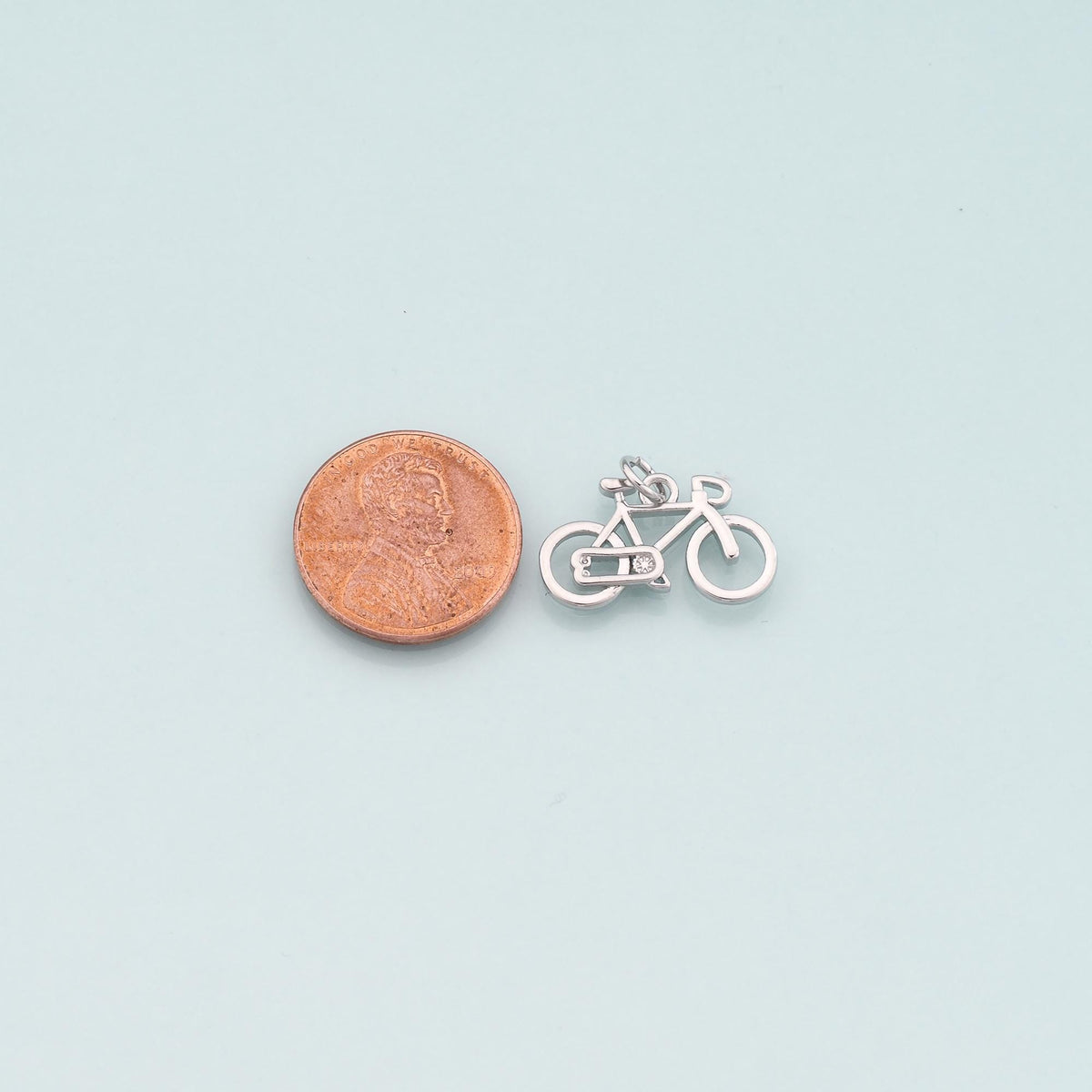 Gold Sports Charms,18K Gold Filled Bicycle Pendant,Bicycle Charm Bracelet Necklace for DIY Jewelry Making Supply