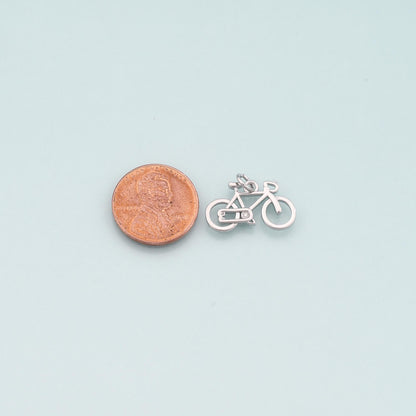 Gold Sports Charms,18K Gold Filled Bicycle Pendant,Bicycle Charm Bracelet Necklace for DIY Jewelry Making Supply