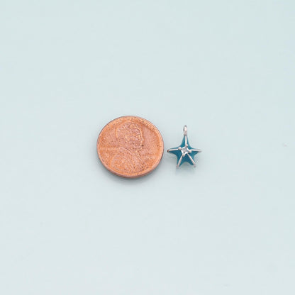 Gold Starfish Charms,18K Gold Filled Sea star Pendant,Enamel Starfish Charm Bracelet Necklace for DIY Jewelry Making Supply