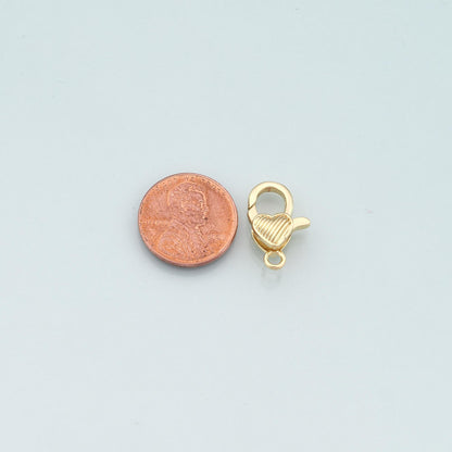 Gold Heart Clasp,18K Gold Filled Lobster Clasp Gold Lobster Claw for DIY Jewelry Finding Necklace Bracelet