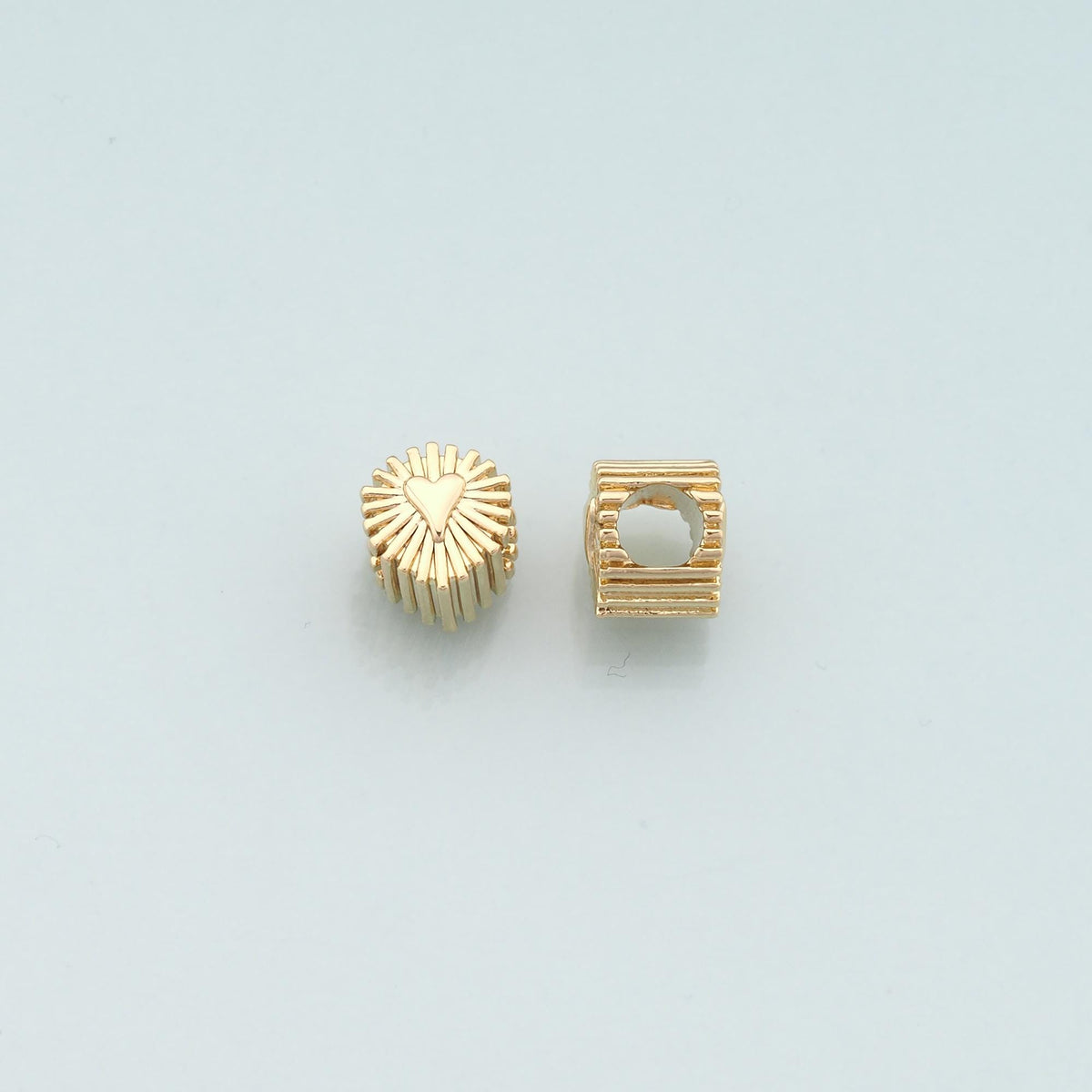18K Gold Filled Heart Spacer Beads for Jewelry Making