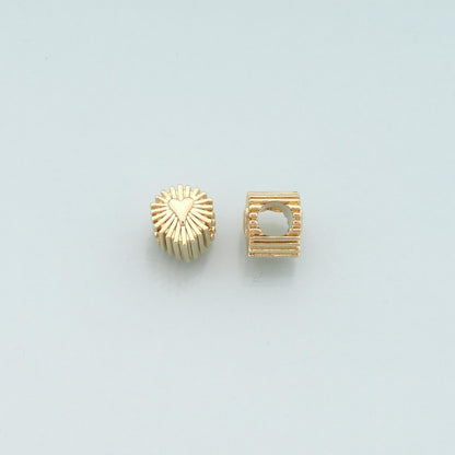 18K Gold Filled Heart Spacer Beads for Jewelry Making