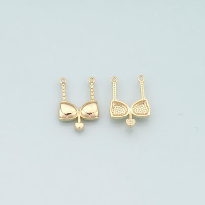 18K Gold Filled Bikini Pendant,Dainty Bikini Charm Bracelet Necklace for DIY Jewelry Making Supply