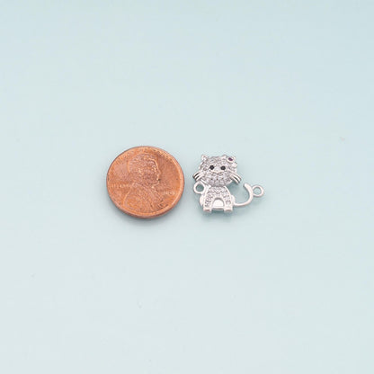 18K Gold Filled Cubic Zirconia Cat Connector for Jewelry Making