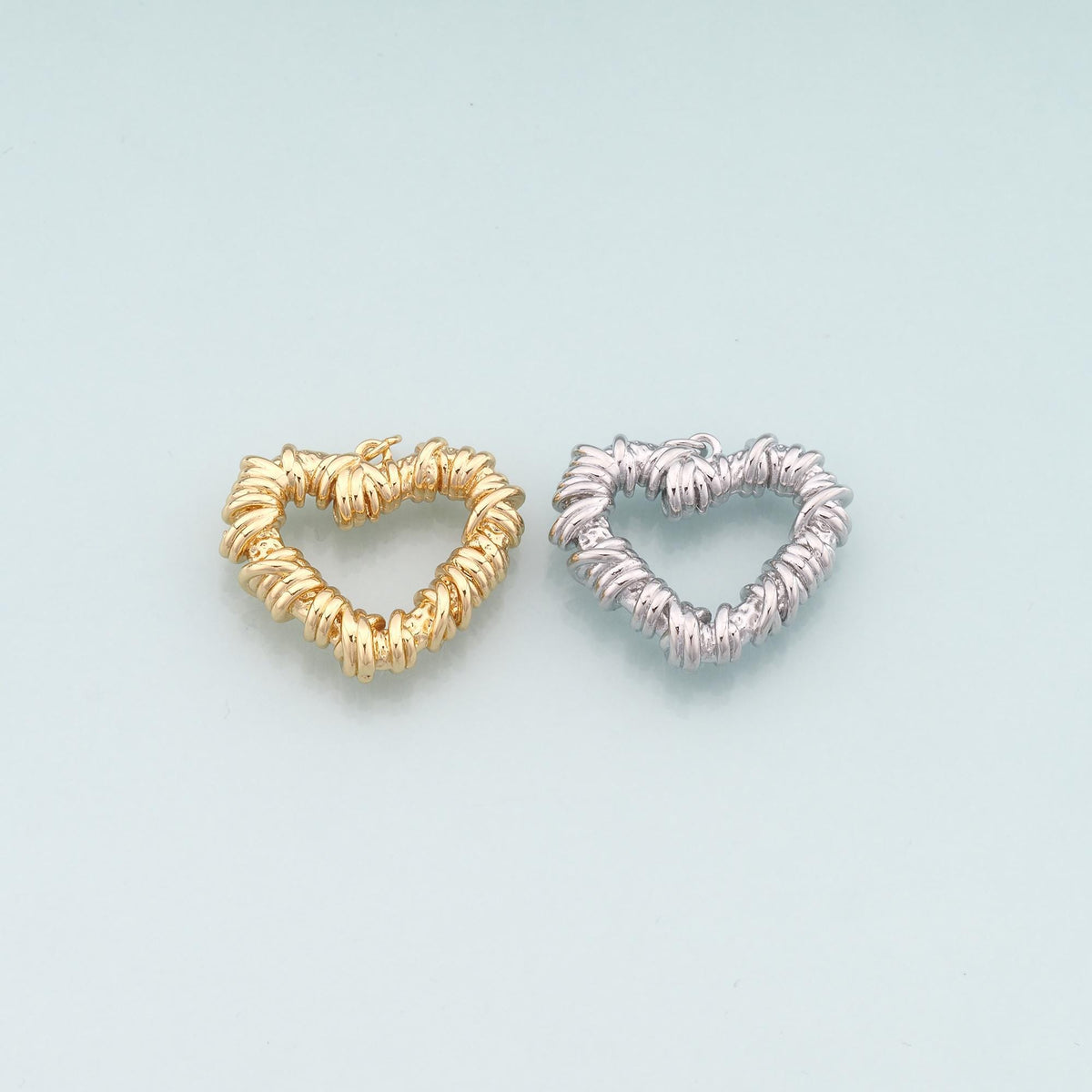 18K Gold Filled Heart Charm Pendant for Jewelry Making