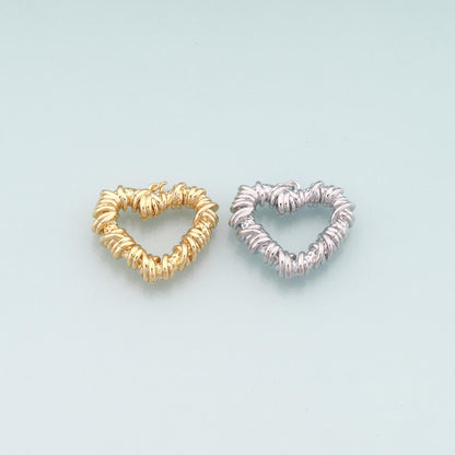 18K Gold Filled Heart Charm Pendant for Jewelry Making