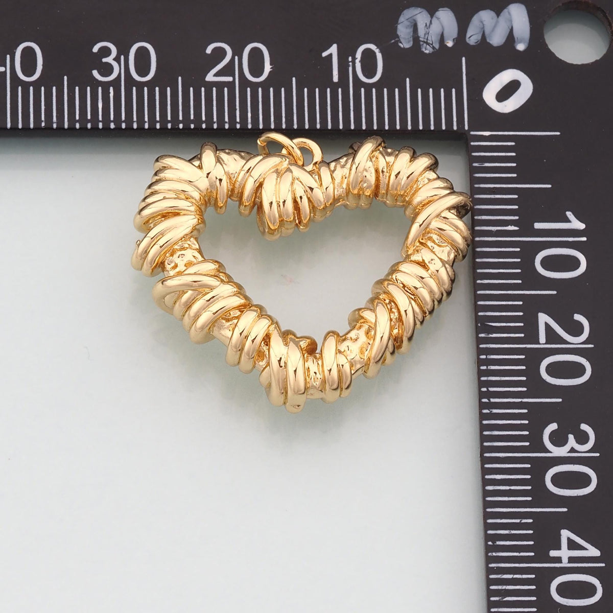 18K Gold Filled Heart Charm Pendant for Jewelry Making