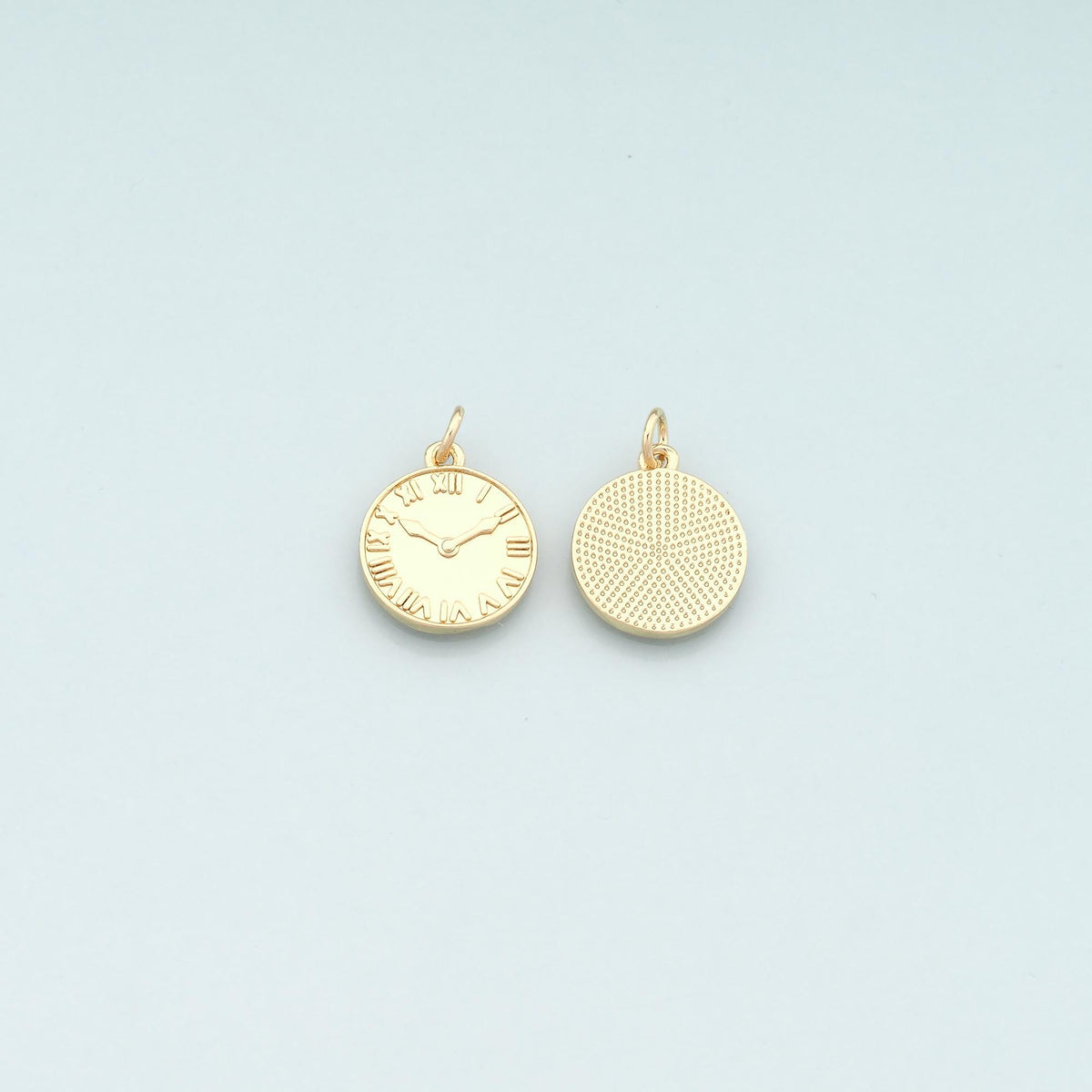 Gold Time Charms,18K Gold Filled Clock Pendant,Clock Charm Bracelet Necklace for DIY Jewelry Making Supply