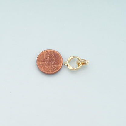 18K Gold Filled Round Carabiner Clasp,Carabiner Lock Connector,Spring Push Gate for DIY Jewelry Clasp Finding Necklace Bracel