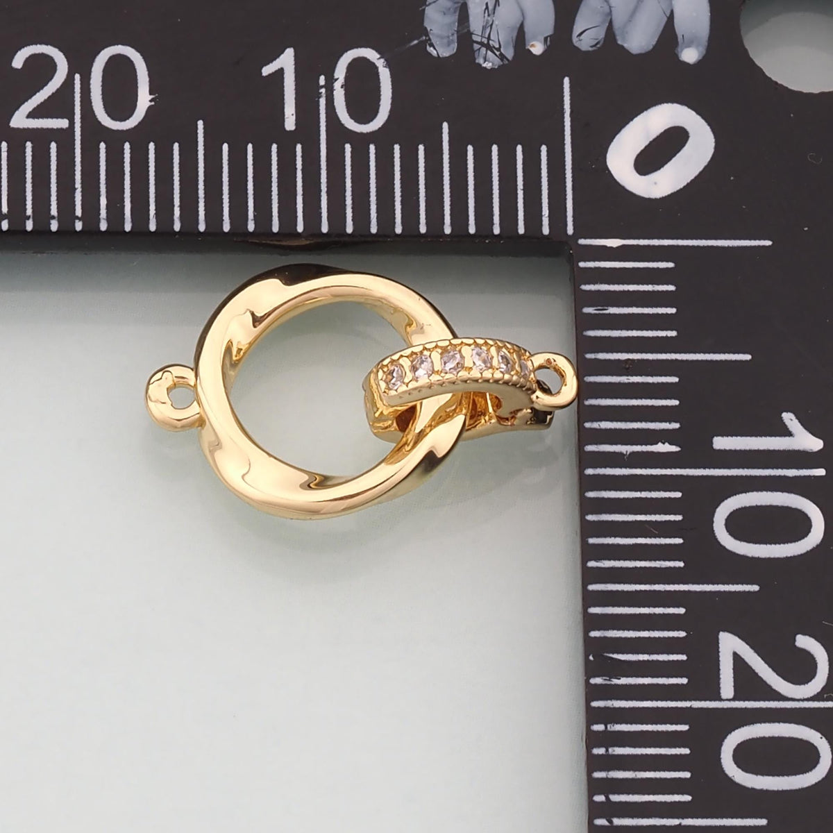 18K Gold Filled Round Carabiner Clasp,Carabiner Lock Connector,Spring Push Gate for DIY Jewelry Clasp Finding Necklace Bracel