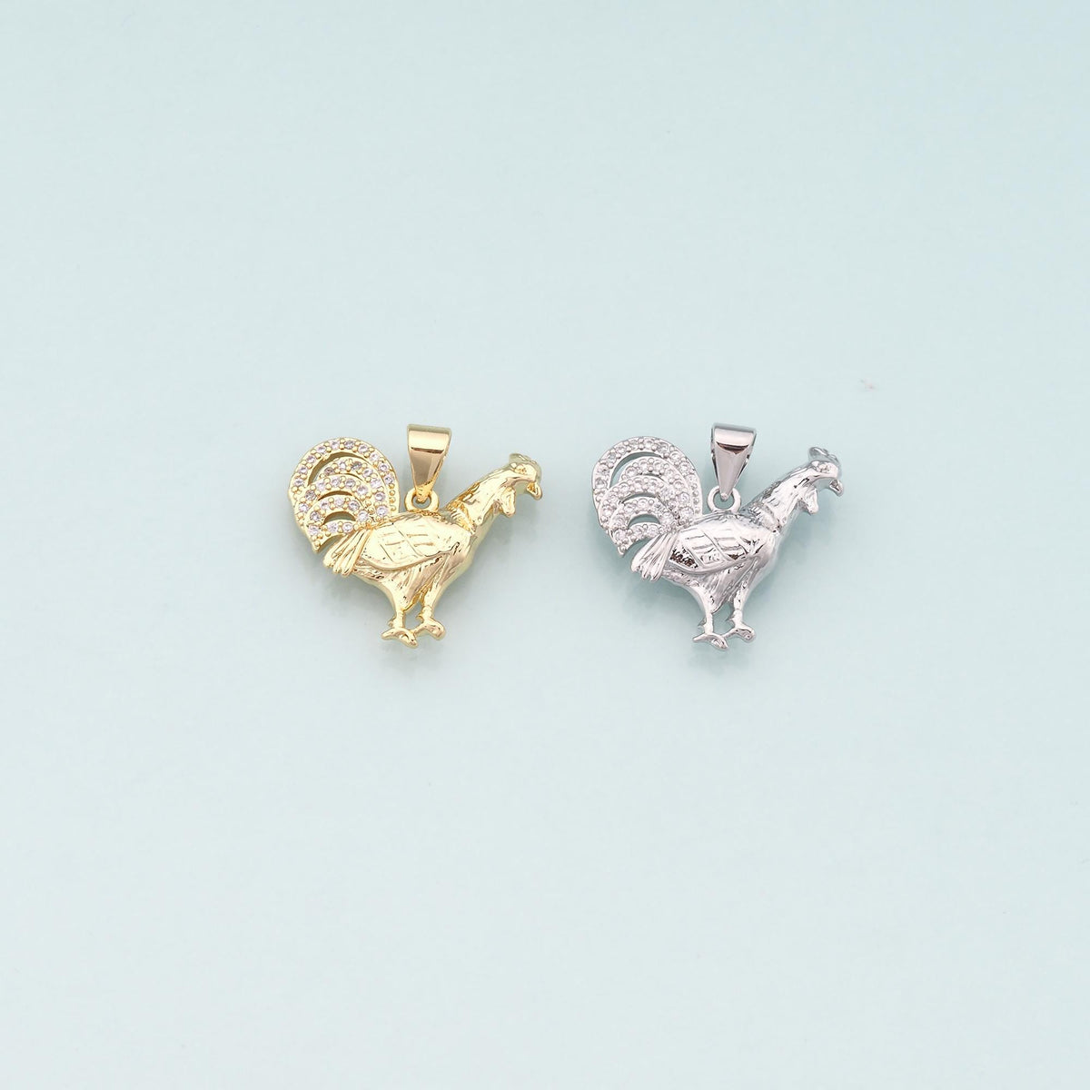 18K Gold Filled Cubic Zirconia Charm Pendant for Jewelry Making