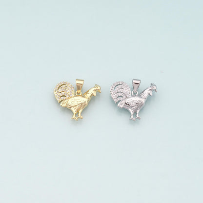18K Gold Filled Cubic Zirconia Charm Pendant for Jewelry Making