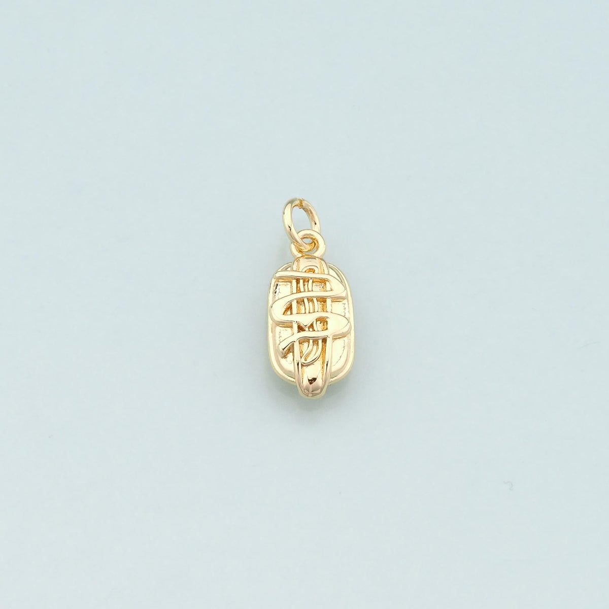 18K Gold Filled Hot Dog Pendant,Dainty Beard Charm Bracelet Necklace for DIY Jewelry Making Supply
