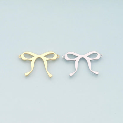18K Gold Filled Bow Connector Charm,Bow Tie Charm Bracelet Necklace for DIY Jewelry Making Supply