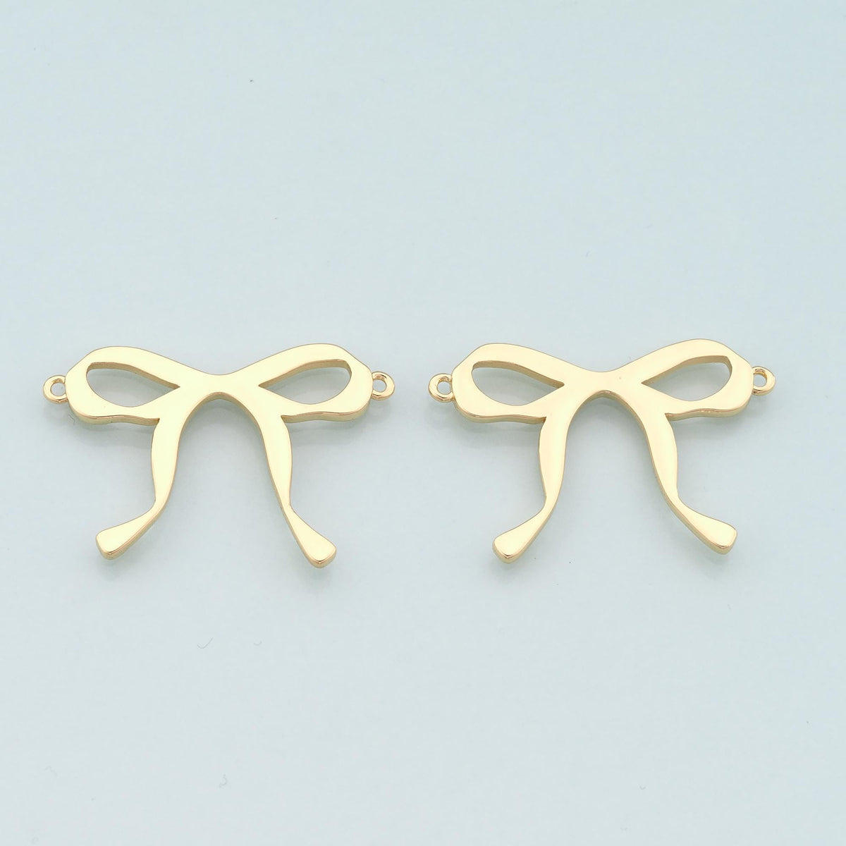 18K Gold Filled Bow Connector Charm,Bow Tie Charm Bracelet Necklace for DIY Jewelry Making Supply