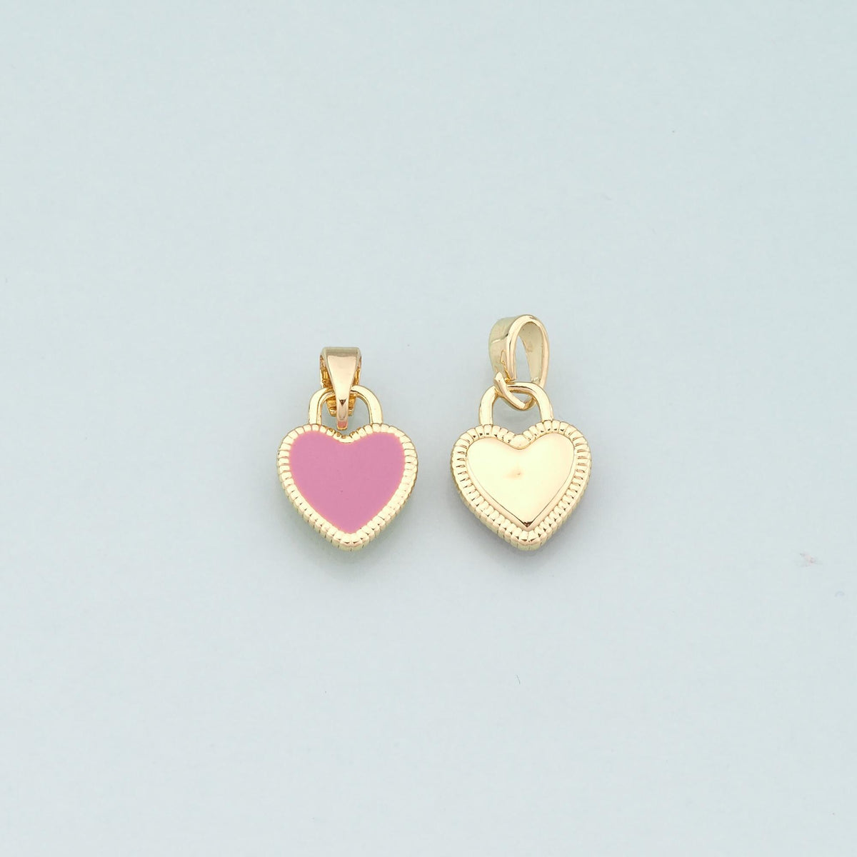 Gold Heart Charms,18K Gold Filled Heart Pendant,Enamel Heart Charm Bracelet Necklace for DIY Jewelry Making Supply