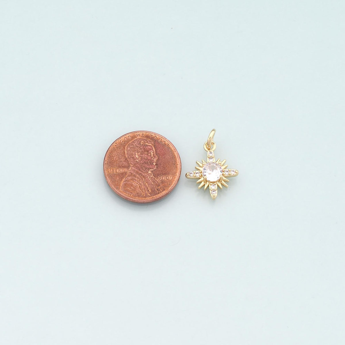 Gold Celestial Charms,18K Gold Filled Star Pendant,CZ Micro Pave North Star Charm Bracelet Necklace for DIY Jewelry Making Su