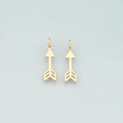 18K Gold Filled Arrow Pendant,Dainty Arrow Charm Bracelet Necklace for DIY Jewelry Making Supply