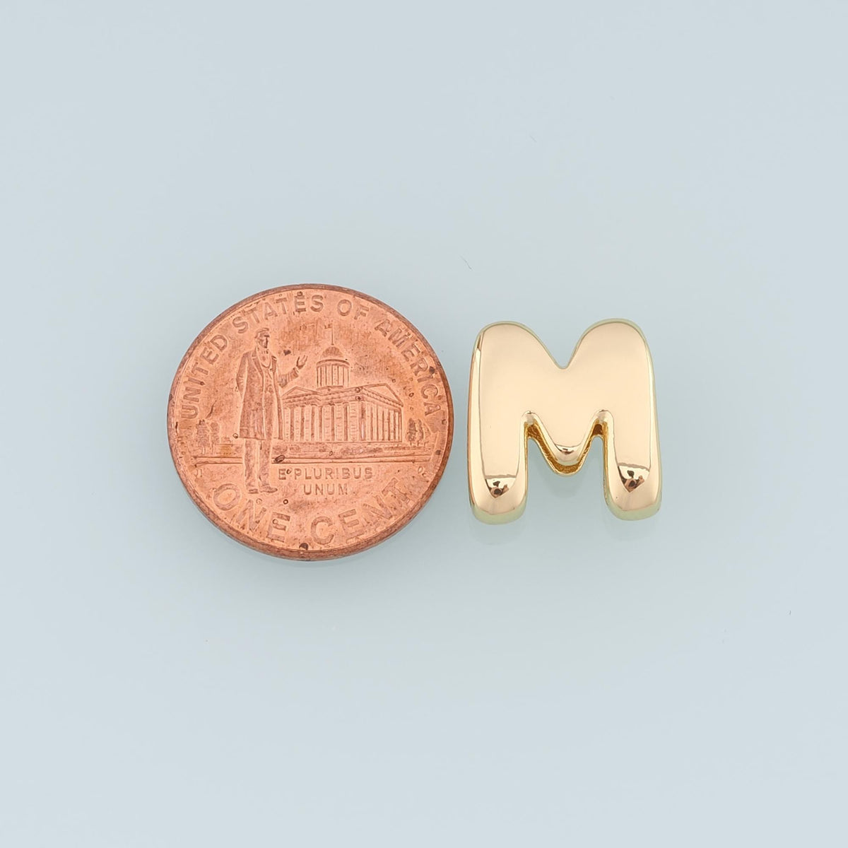Gold Side Hole letter Charms,18K Gold Filled letter Pendant,initial Charm Bracelet Necklace for DIY Jewelry Making Supply