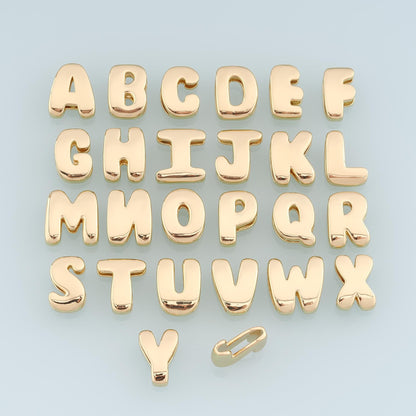 18K Gold Filled Letter Charm Pendant for Jewelry Making