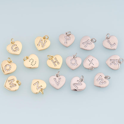 18K Gold Filled Heart Charm Pendant for Jewelry Making