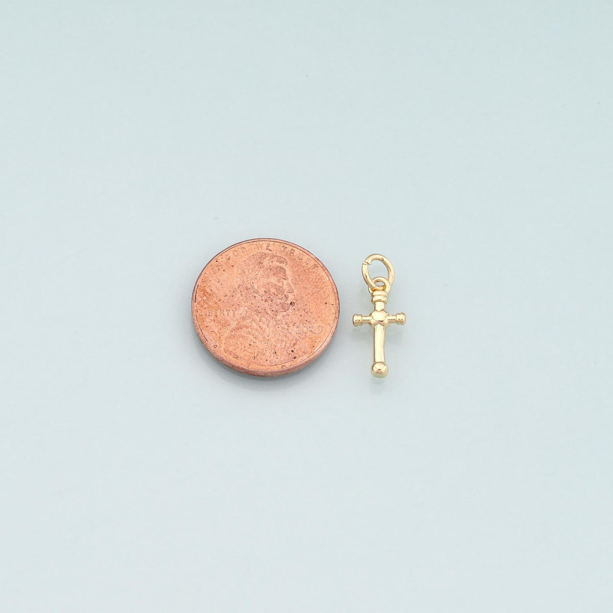 Gold Cross Charms,18K Gold Filled Cross Pendant,Religion Charm Bracelet Necklace for DIY Jewelry Making Supply