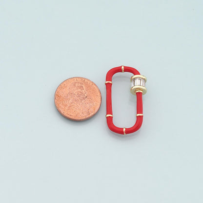 18K Gold Filled Enamel Oval Carabiner Clasp,Buckle Clasp,Carabiner Screw Clasp,Turnbuckle,for DIY Jewelry