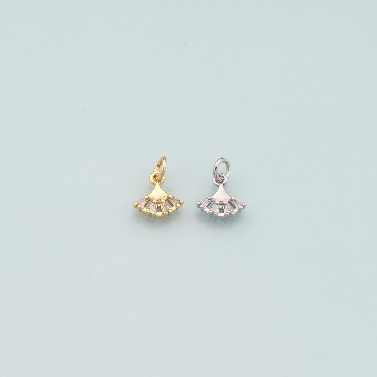 18K Gold Filled Cubic Zirconia Charm Pendant for Jewelry Making