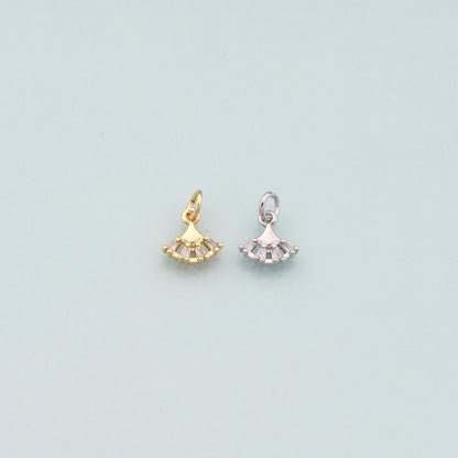 18K Gold Filled Cubic Zirconia Charm Pendant for Jewelry Making