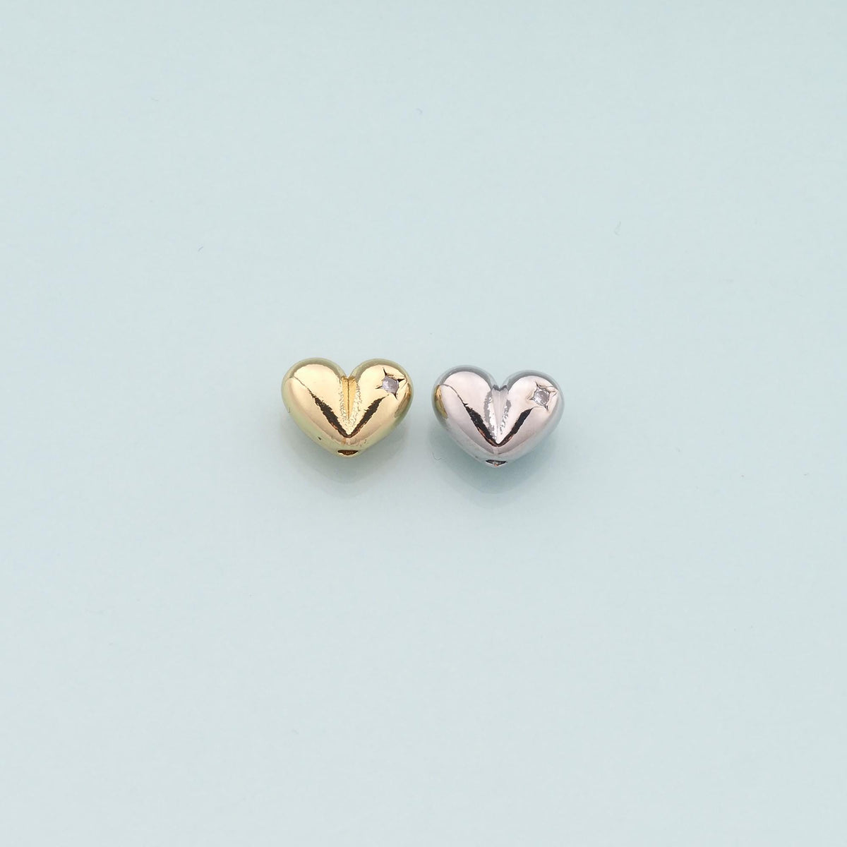 18K Gold Filled Heart Spacer Beads for Jewelry Making