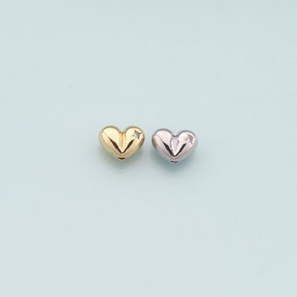 18K Gold Filled Heart Spacer Beads for Jewelry Making