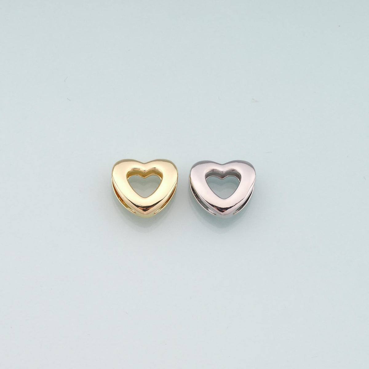 18K Gold Filled Heart Spacer Beads for Jewelry Making